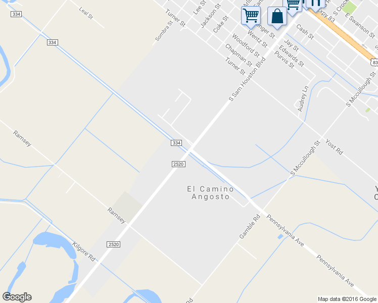 map of restaurants, bars, coffee shops, grocery stores, and more near County Road 2520 in San Benito