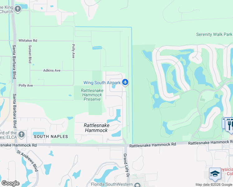 map of restaurants, bars, coffee shops, grocery stores, and more near 4119 Skyway Drive in Naples