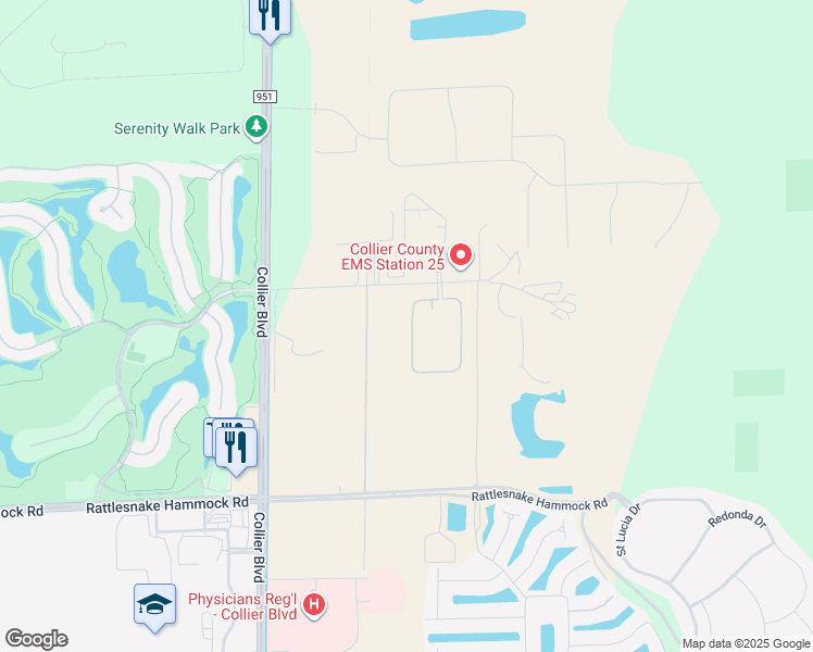 map of restaurants, bars, coffee shops, grocery stores, and more near 4710 The Lords Way in Naples