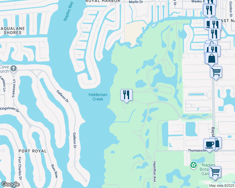 map of restaurants, bars, coffee shops, grocery stores, and more near 1699 Star Point Lane in Naples