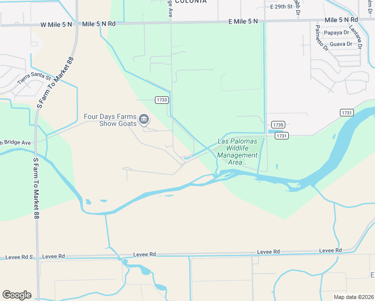 map of restaurants, bars, coffee shops, grocery stores, and more near 4501 South Bridge Avenue in Weslaco