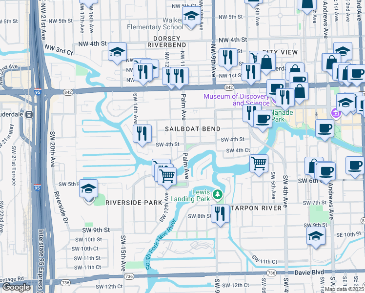 map of restaurants, bars, coffee shops, grocery stores, and more near 316 Seminole Avenue in Fort Lauderdale