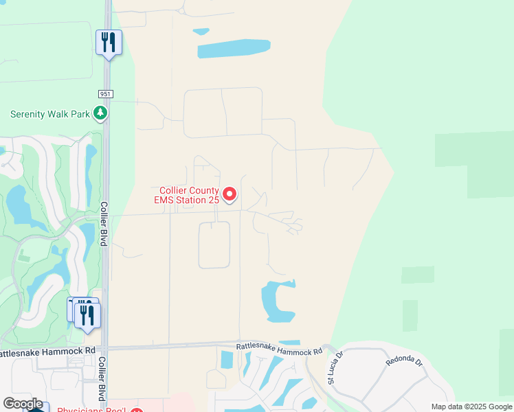 map of restaurants, bars, coffee shops, grocery stores, and more near 3591 The Lords Way in Naples