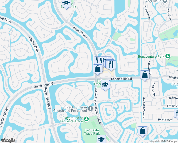 map of restaurants, bars, coffee shops, grocery stores, and more near 239 Landings Boulevard in Weston
