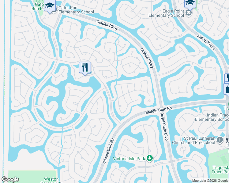 map of restaurants, bars, coffee shops, grocery stores, and more near 1313 Chenille Circle in Weston