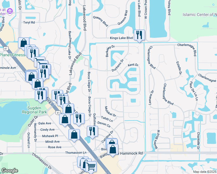 map of restaurants, bars, coffee shops, grocery stores, and more near 3707 Kent Drive in Naples