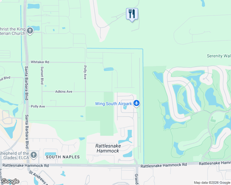 map of restaurants, bars, coffee shops, grocery stores, and more near 3940 Skyway Drive in Naples