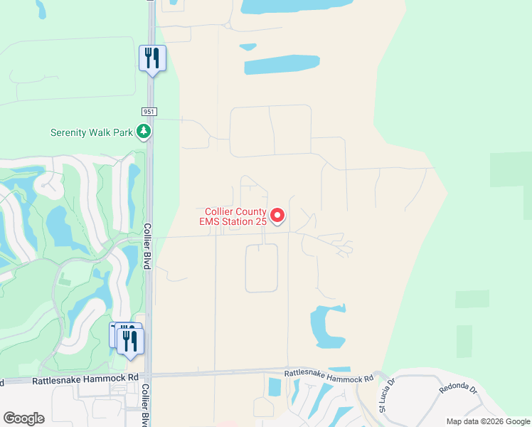 map of restaurants, bars, coffee shops, grocery stores, and more near 4155-4755 The Lords Way in Naples