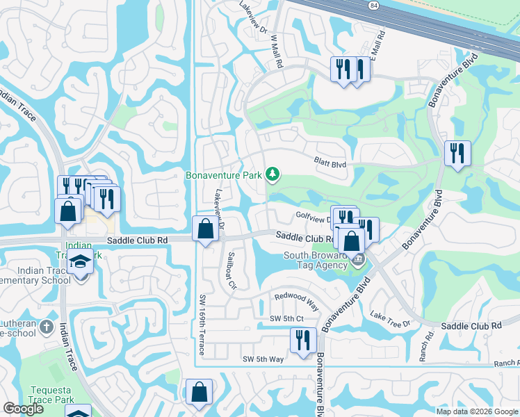map of restaurants, bars, coffee shops, grocery stores, and more near 693 Racquet Club Road in Weston