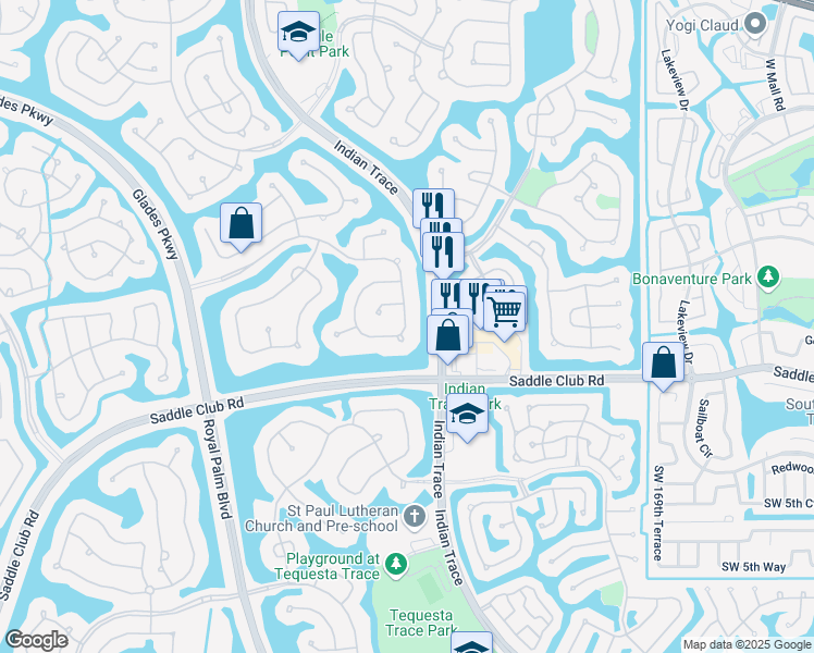 map of restaurants, bars, coffee shops, grocery stores, and more near 239 Landings Boulevard in Weston