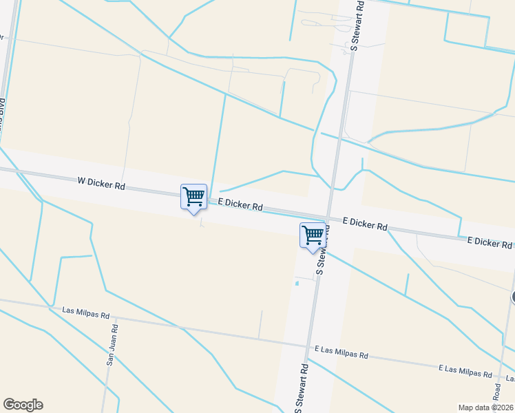 map of restaurants, bars, coffee shops, grocery stores, and more near East Dicker Drive in San Juan