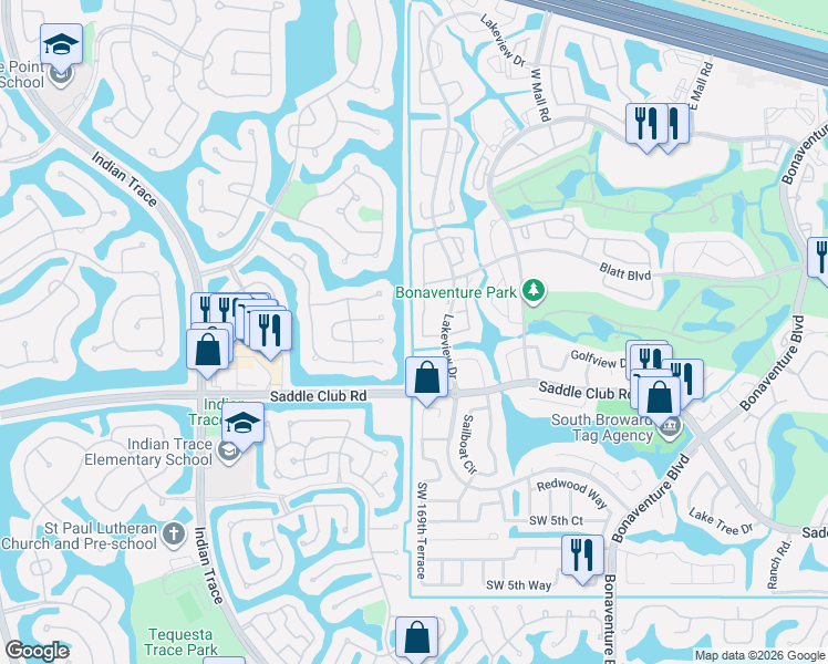 map of restaurants, bars, coffee shops, grocery stores, and more near 219 Cameron Court in Weston