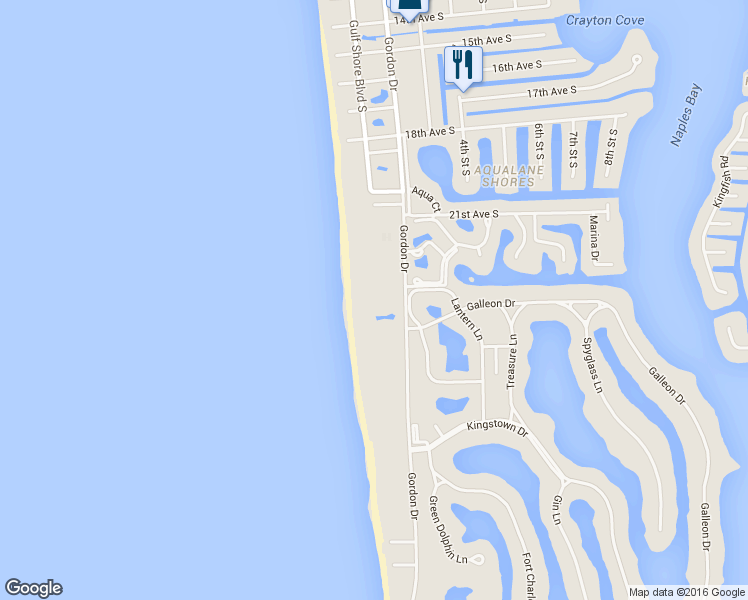 map of restaurants, bars, coffee shops, grocery stores, and more near 2370 Gordon Drive in Naples