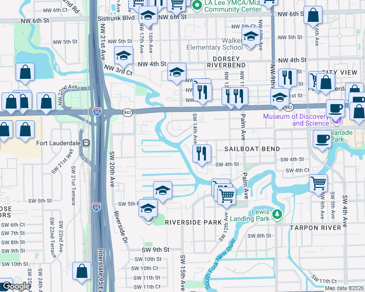 map of restaurants, bars, coffee shops, grocery stores, and more near 1500 Argyle Drive in Fort Lauderdale