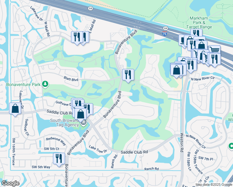 map of restaurants, bars, coffee shops, grocery stores, and more near 201 Mallory Court in Weston