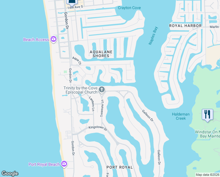 map of restaurants, bars, coffee shops, grocery stores, and more near 645 Galleon Dr in Naples