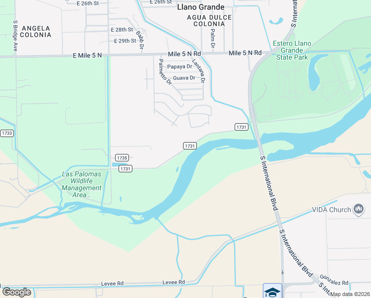 map of restaurants, bars, coffee shops, grocery stores, and more near Mile 4 1/2 Road West in Weslaco