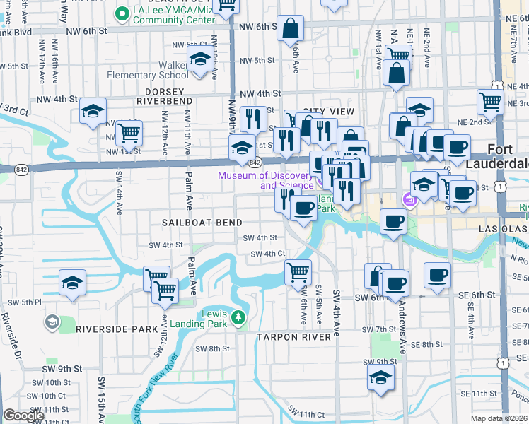 map of restaurants, bars, coffee shops, grocery stores, and more near 712 Southwest 2nd Court in Hallandale Beach
