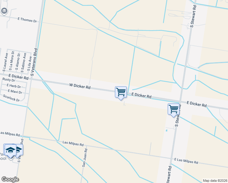 map of restaurants, bars, coffee shops, grocery stores, and more near East Dicker Drive in San Juan