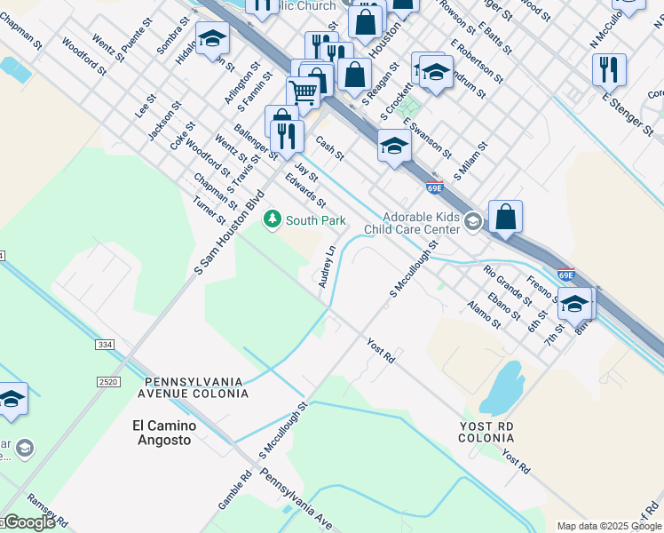 map of restaurants, bars, coffee shops, grocery stores, and more near 152 Audrey Ln in San Benito