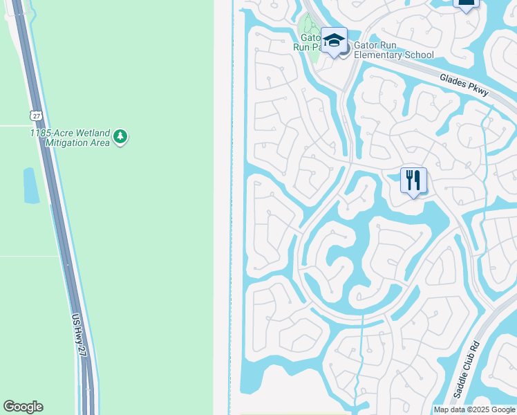 map of restaurants, bars, coffee shops, grocery stores, and more near 1360 Crossbill Court in Weston