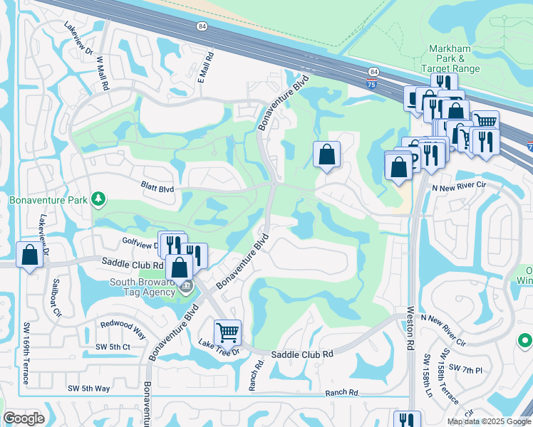 map of restaurants, bars, coffee shops, grocery stores, and more near 201 Mallory Court in Weston