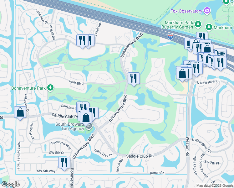 map of restaurants, bars, coffee shops, grocery stores, and more near 201 Mallory Court in Weston