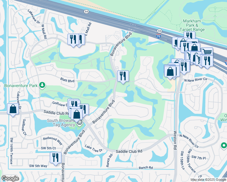 map of restaurants, bars, coffee shops, grocery stores, and more near 201 Mallory Court in Weston