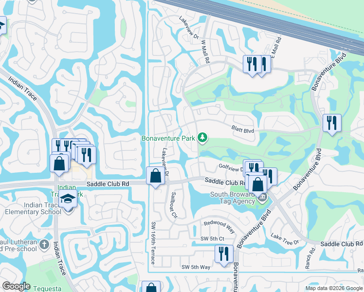 map of restaurants, bars, coffee shops, grocery stores, and more near 567 Racquet Club Road in Weston