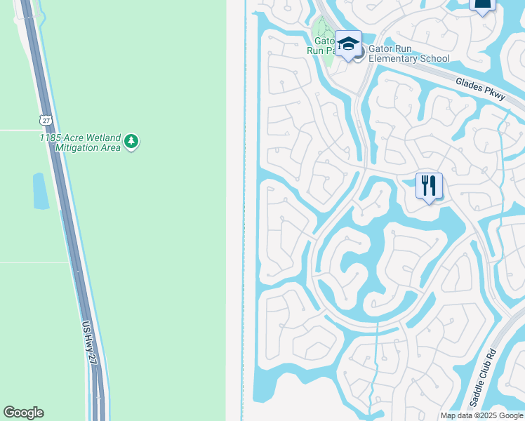 map of restaurants, bars, coffee shops, grocery stores, and more near 1360 Crossbill Court in Weston