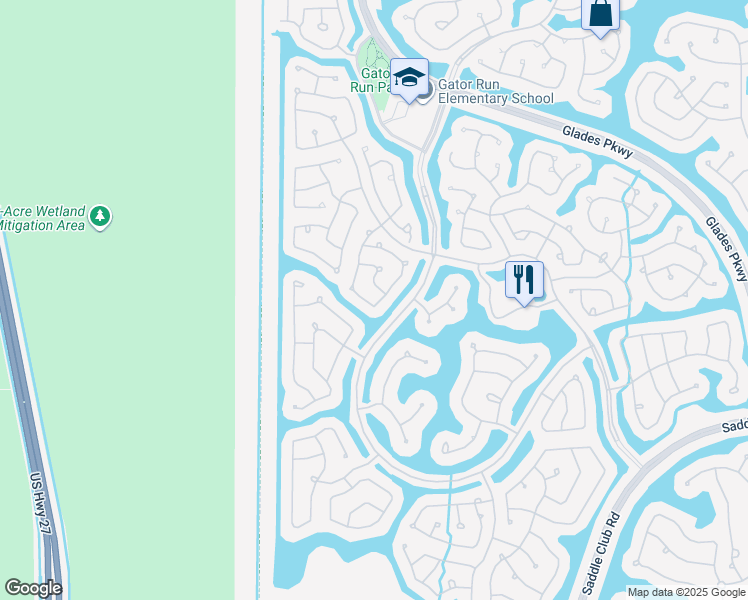 map of restaurants, bars, coffee shops, grocery stores, and more near 1342 Plumosa Way in Weston