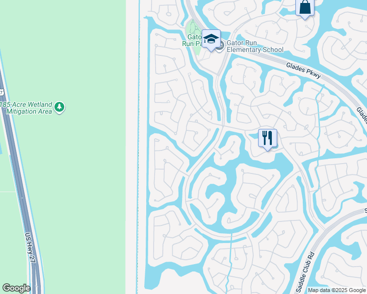 map of restaurants, bars, coffee shops, grocery stores, and more near 1342 Plumosa Way in Weston