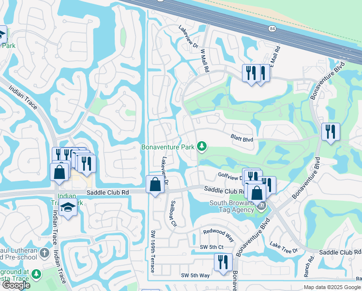 map of restaurants, bars, coffee shops, grocery stores, and more near 537 Racquet Club Road in Weston