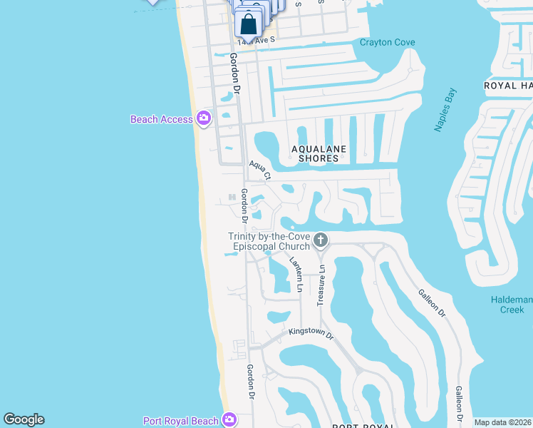 map of restaurants, bars, coffee shops, grocery stores, and more near 350 Little Harbour Lane in Naples