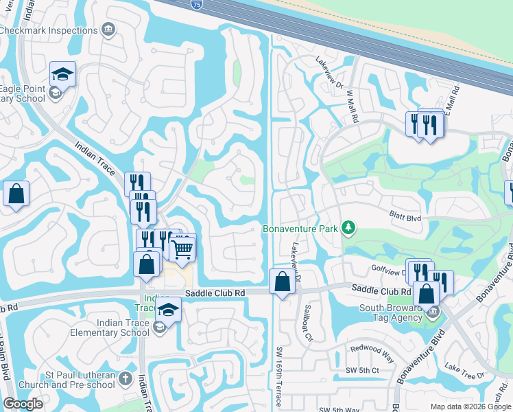 map of restaurants, bars, coffee shops, grocery stores, and more near 470 Stonemont Drive in Weston