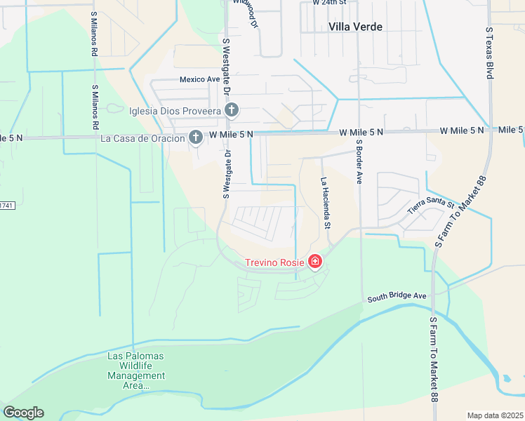 map of restaurants, bars, coffee shops, grocery stores, and more near 1502 Tierra Encantada in Weslaco