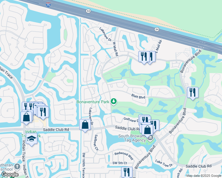 map of restaurants, bars, coffee shops, grocery stores, and more near 1 Fleming Court in Weston