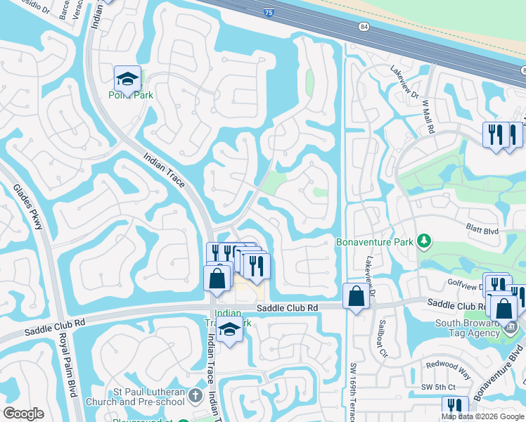 map of restaurants, bars, coffee shops, grocery stores, and more near 402 Stonemont Drive in Weston