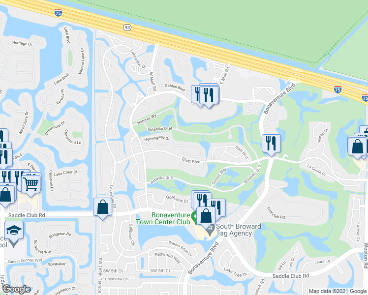 map of restaurants, bars, coffee shops, grocery stores, and more near 2 Simonton Circle in Weston