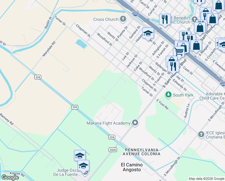 map of restaurants, bars, coffee shops, grocery stores, and more near 621 Turner Street in San Benito