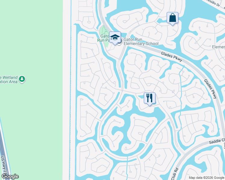 map of restaurants, bars, coffee shops, grocery stores, and more near 1491 Zenith Way in Weston