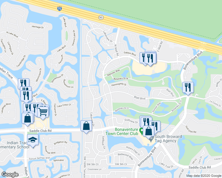 map of restaurants, bars, coffee shops, grocery stores, and more near 15 Fleming Court in Weston
