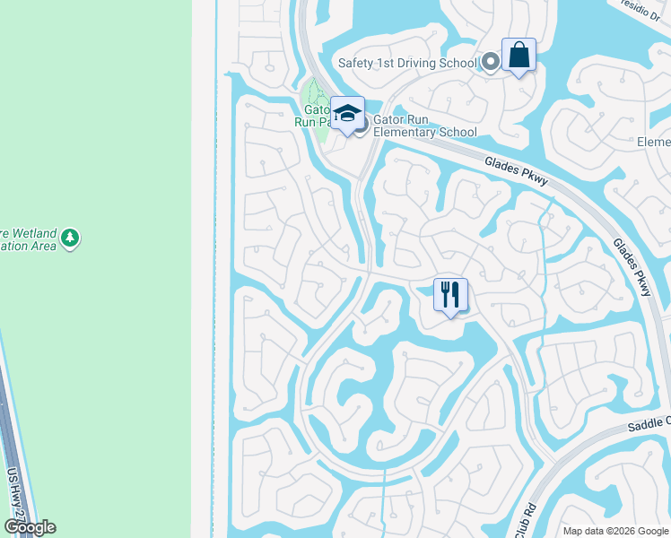 map of restaurants, bars, coffee shops, grocery stores, and more near 1491 Zenith Way in Weston