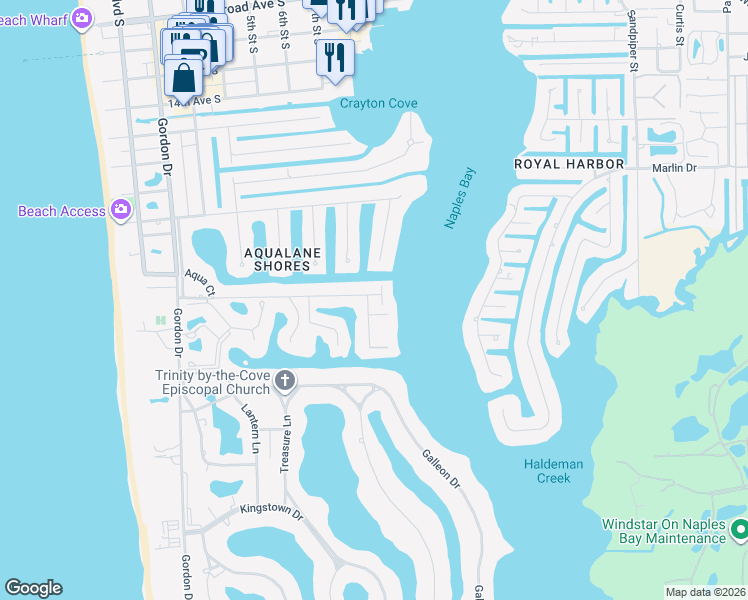 map of restaurants, bars, coffee shops, grocery stores, and more near 850 21st Court South in Naples