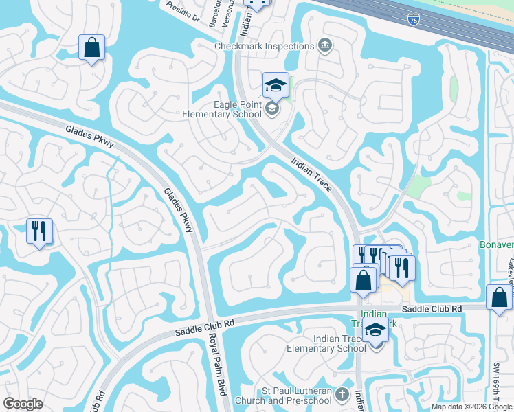 map of restaurants, bars, coffee shops, grocery stores, and more near 360 Mallard Drive in Weston