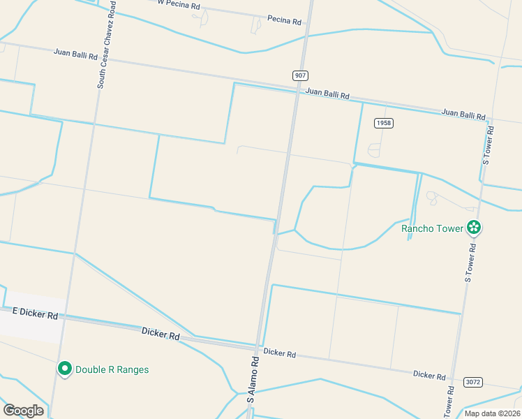 map of restaurants, bars, coffee shops, grocery stores, and more near 2347 South Alamo Road in Alamo