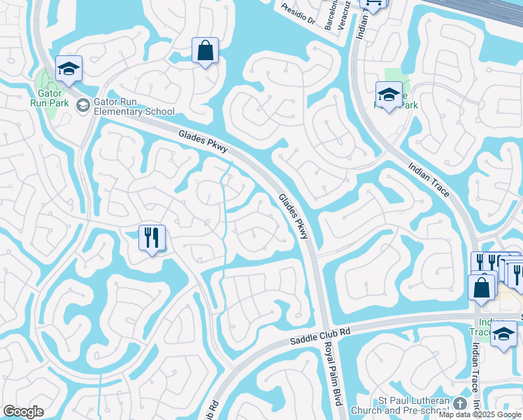 map of restaurants, bars, coffee shops, grocery stores, and more near 1655 Bunting Lane in Weston