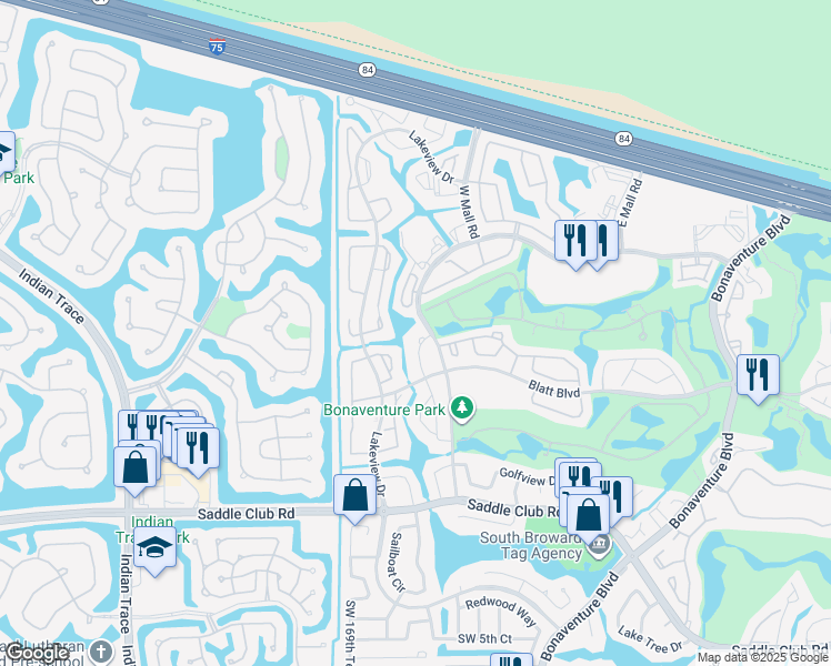 map of restaurants, bars, coffee shops, grocery stores, and more near 401 Racquet Club Road in Weston