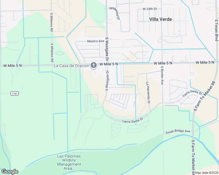 map of restaurants, bars, coffee shops, grocery stores, and more near 1602 Tierra Encantada in Weslaco