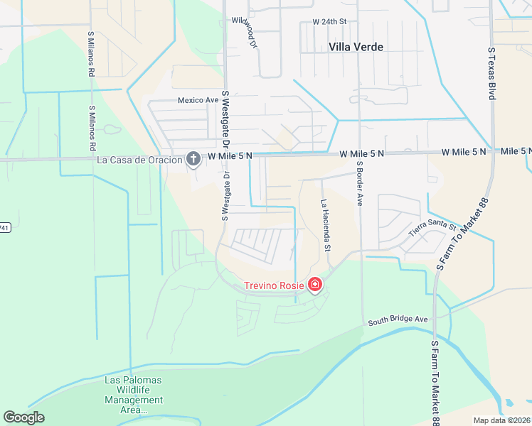map of restaurants, bars, coffee shops, grocery stores, and more near 1502 Tierra Encantada in Weslaco